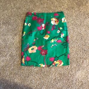Green floral skirt